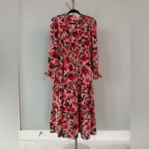 NWT Floral Pink and Red Women's Dress